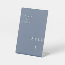 Moderne Minimalistische Dusty Blue Tischnummer