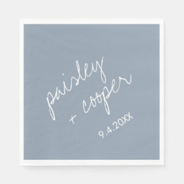 Moderne Minimalistische Dusty Blue Wedding Napkins Serviette