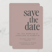 Moderne Minimalistische Dusty Mauve Simple Bold We Save The Date (Vorne/Hinten)