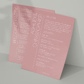 Moderne Minimalistische Dusty-Rose-Hochzeit Programm