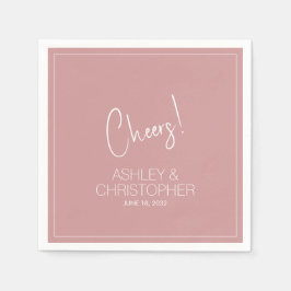 Moderne Minimalistische Dusty-Rose-Hochzeit Serviette