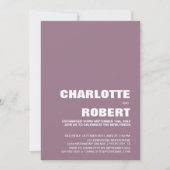 Moderne Minimalistische Dusty Rose Hochzeitsempfan Einladung (Vorderseite)