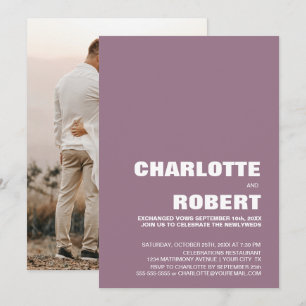 Moderne Minimalistische Dusty Rose Hochzeitsempfan Einladung