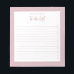 Moderne Minimalistische Dusty-Rose Notizblock<br><div class="desc">Moderne Minimalistische Dusty-Rose,  um Notepad aufzulisten. Erstellen Sie Ihre eigene personalisierte Checkliste für tägliche Aufgaben.</div>