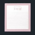 Moderne Minimalistische Dusty-Rose Notizblock<br><div class="desc">Moderne Minimalistische Dusty-Rose,  um Notepad aufzulisten. Erstellen Sie Ihre eigene personalisierte Checkliste für tägliche Aufgaben.</div>