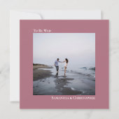 Moderne Minimalistische Dusty Rose Square Foto Hoc Einladung (Vorderseite)