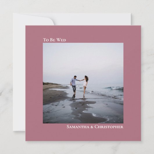 Moderne Minimalistische Dusty Rose Square Foto Hoc Einladung (Vorderseite)