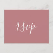 Moderne Minimalistische Dusty Rose Wedding RSVP Postkarte (Vorderseite)