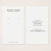 Moderne Minimalistische Earring Display Card (Vorne & Hinten)