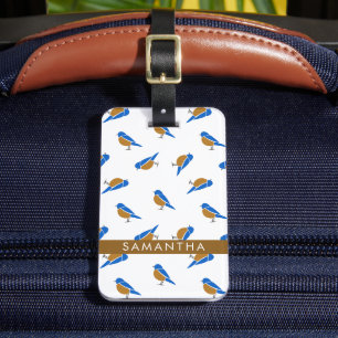 Moderne minimalistische Eastern-Bluebird-Muster Gepäckanhänger