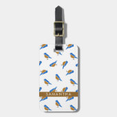 Moderne minimalistische Eastern-Bluebird-Muster Gepäckanhänger (Vorderseite vertikal)