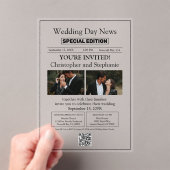 Moderne Minimalistische Editable Chic Newspaping W Acryleinladungen (Insitu (Handheld))