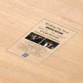 Moderne Minimalistische Editable Chic Newspaping W Acryleinladungen (Ablage )