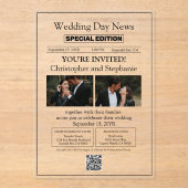 Moderne Minimalistische Editable Chic Newspaping W Acryleinladungen (Vorderseite)