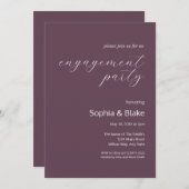 Moderne Minimalistische Eggplant-Einsatzpartei Einladung (Vorne/Hinten)