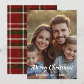 Moderne Minimalistische Ein-Foto-Weihnachts Elegan Feiertagskarte