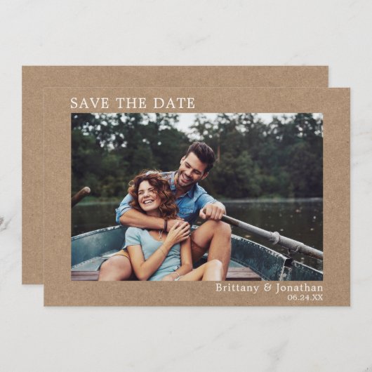 Moderne Minimalistische Einfach-Save the Date-Kraf Save The Date (Vorne/Hinten)