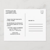 Moderne Minimalistische, einfache Baby-Liebe und D Postkarte (Rückseite)