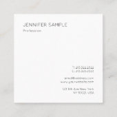 Moderne, Minimalistische, einfache Designvorlage Quadratische Visitenkarte (Rückseite)