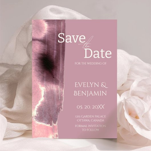 Moderne, Minimalistische, einfache, Dusty Rose Mau Save The Date