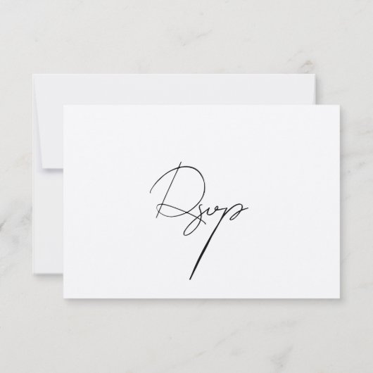 Moderne minimalistische einfache Elegante RSVP-Kar RSVP Karte (Rückseite)