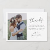 Moderne Minimalistische Einfache Foto Hochzeit Dankeskarte (Vorderseite)
