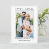 Moderne Minimalistische, einfache Foto Save the Da Date (Stehend Vorderseite)