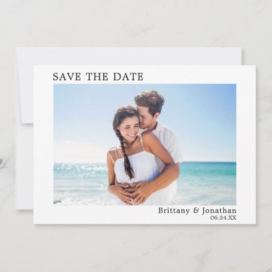 Moderne Minimalistische, einfache Foto Save the Da Save The Date (Vorderseite)
