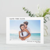 Moderne Minimalistische, einfache Foto Save the Da Save The Date (Stehend Vorderseite)
