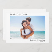 Moderne Minimalistische, einfache Foto Save the Da Save The Date (Vorne/Hinten)