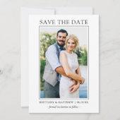Moderne Minimalistische, einfache Foto Save the Da Save The Date (Vorderseite)