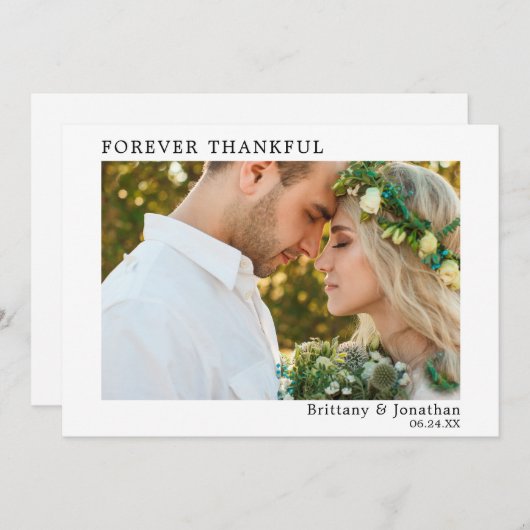 Moderne Minimalistische Einfache für immer Dankbar Dankeskarte (Vorne/Hinten)