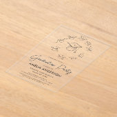 Moderne Minimalistische Einfache Graduierungsparte Acryleinladungen (Ablage )