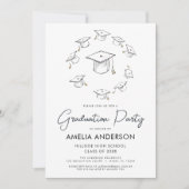 Moderne Minimalistische Einfache Graduierungsparte Einladung (Vorderseite)