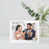 Moderne Minimalistische, einfache Hochzeit Postkarte (Stehend Vorderseite)