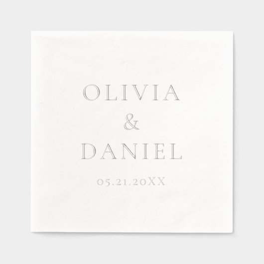 Moderne Minimalistische Einfache Hochzeit Servietten Mit Folie (Vorderseite)