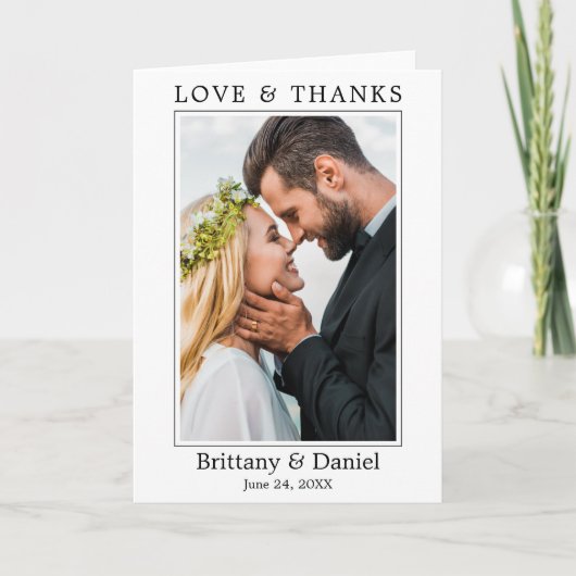 Moderne Minimalistische Einfache Hochzeitsstimmung Dankeskarte (Vorderseite)