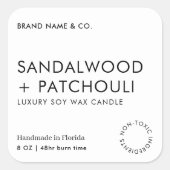 Moderne, Minimalistische, einfache Kerzen Quadratischer Aufkleber (Vorderseite)