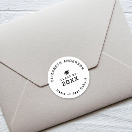 Moderne Minimalistische Einfache Klasse 2024 Absch Runder Aufkleber