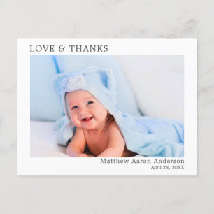 Moderne minimalistische einfache Liebe dank Baby-F Postkarte