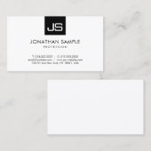 Moderne Minimalistische, einfache Monogramm-Vorlag Visitenkarte (Vorne/Hinten)