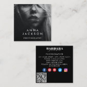 Moderne minimalistische einfache QR-Codefotografie Quadratische Visitenkarte (Vorne/Hinten)