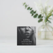 Moderne minimalistische einfache QR-Codefotografie Quadratische Visitenkarte (Stehend Vorderseite)