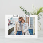 Moderne Minimalistische Einfache Rett unserer Datu Save The Date (Stehend Vorderseite)