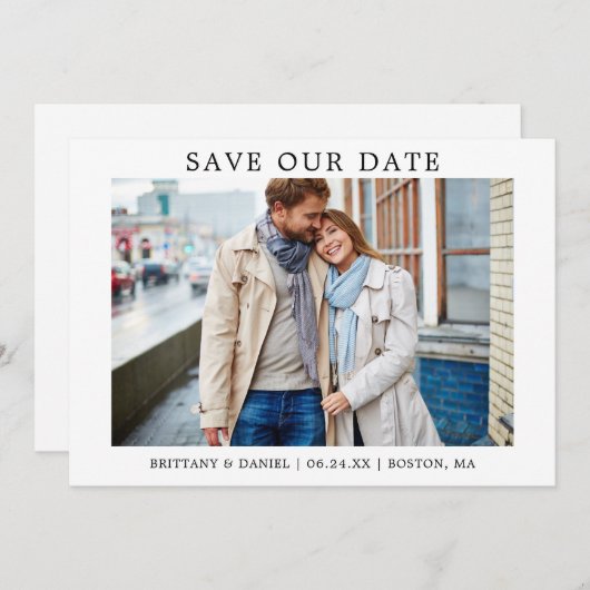 Moderne Minimalistische Einfache Rett unserer Datu Save The Date (Vorne/Hinten)