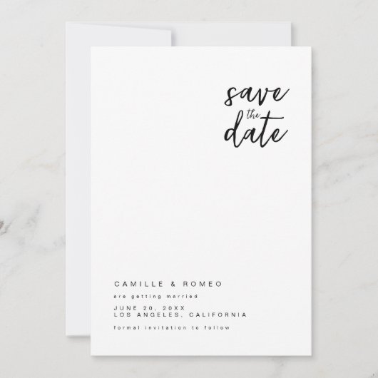 Moderne Minimalistische, einfache Save the Date Ei (Vorderseite)