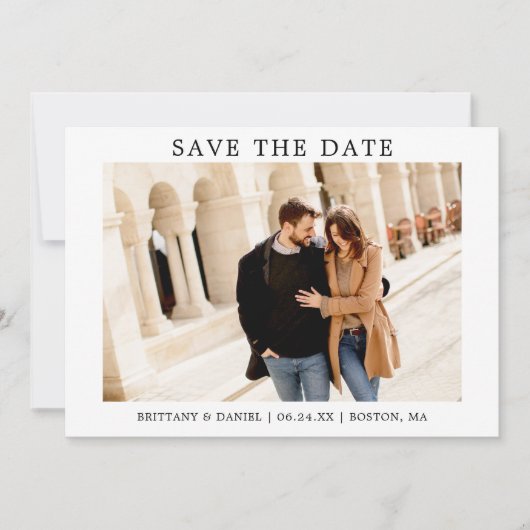 Moderne Minimalistische, einfache Save the Date Fo (Vorderseite)