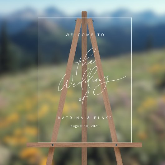 Moderne Minimalistische, einfache Script-Hochzeit  Acrylschild