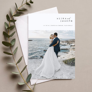 Moderne minimalistische einfache Skript-Hochzeitsf Dankeskarte