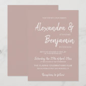 Moderne Minimalistische, einfache Skripte Hochzeit Einladung (Vorne/Hinten)
